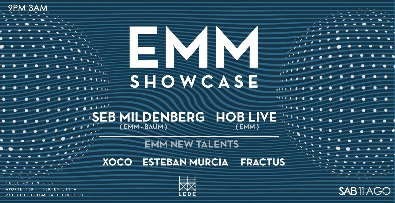 EMM Showcase flyer with Seb Mildenberg and HOB Live