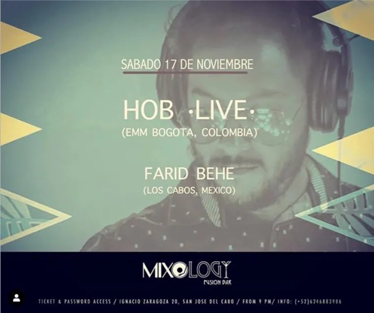 Flyer for HOB Live at Mixology, Los Cabos