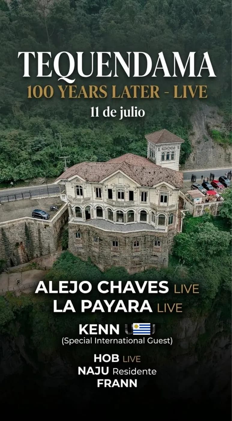 Flyer for Tequendama 100 Years Later — Live