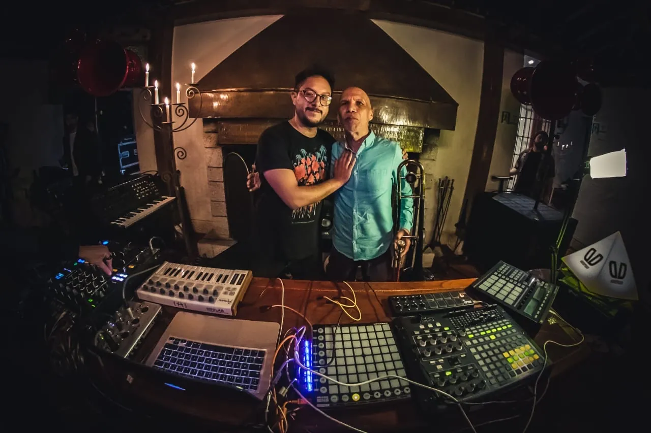Production session with synthesizers and controllers